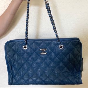2012 Chanel Blue Shoulder Tote